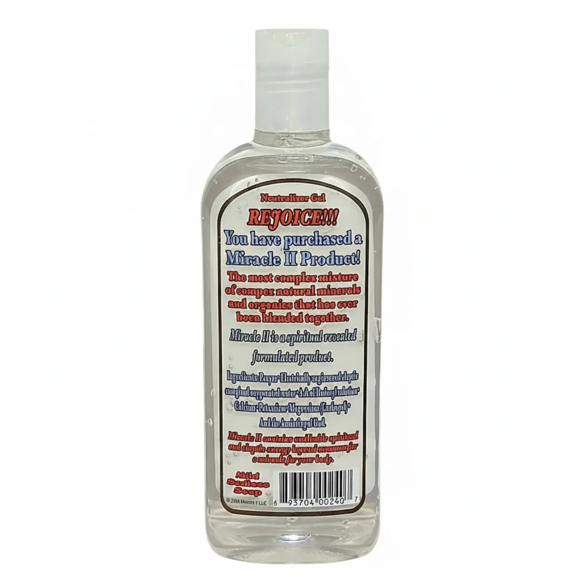 Alkaline Topical Mineral Gel bottle showing instructions and benefits for skin care.