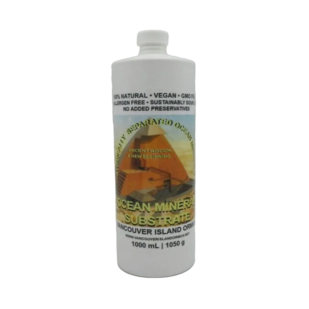 Bottle of Ocean Mineral Substrate with label on a white background