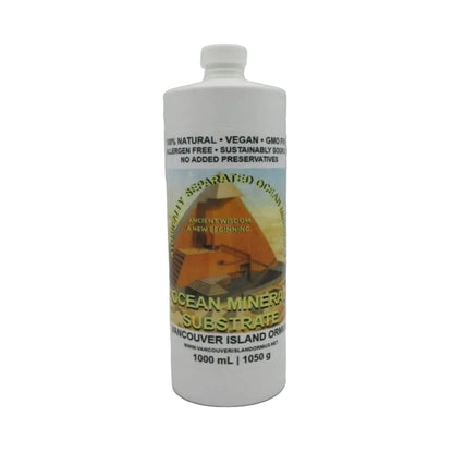 Bottle of Ocean Mineral Substrate with label on a white background