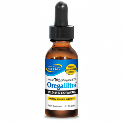Edible Wild Oregano Oil Liquid by North American Herb & Spice in a dropper bottle for immune support.