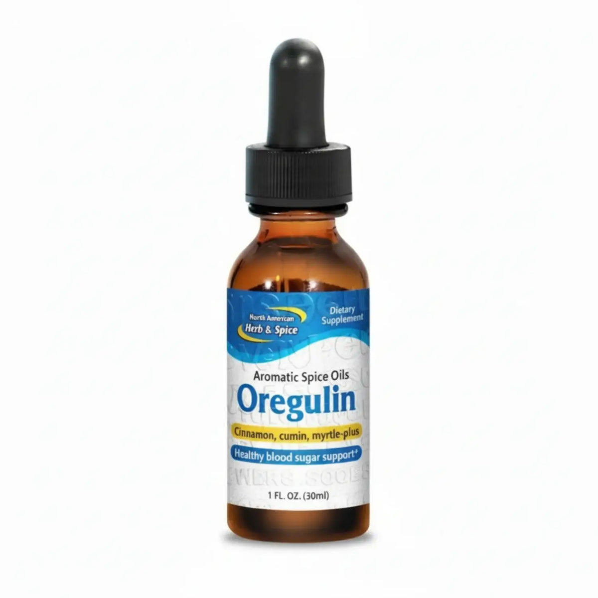 P73 Oregano Metabolic Formula in a dropper bottle by North American Herb and Spice, supports healthy blood sugar levels.