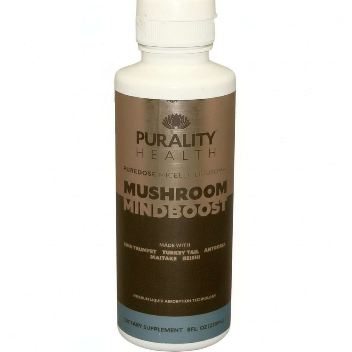 Mushroom MindBoost - Liquid Liposomal Blend by Purality Health, dietary supplement for brain and immune support.