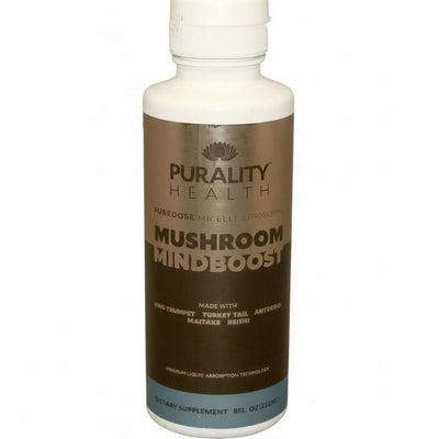 Mushroom MindBoost - Liquid Liposomal Blend by Purality Health, dietary supplement for brain and immune support.
