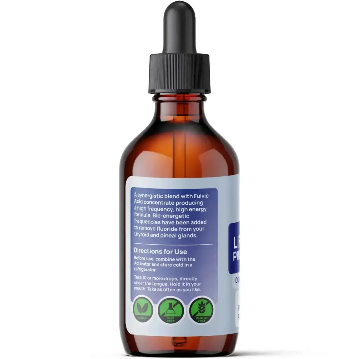 Liquid Elements for Pineal Gland - Pineal Clearing elixir in a dropper bottle for brain revitalization and systemic support.