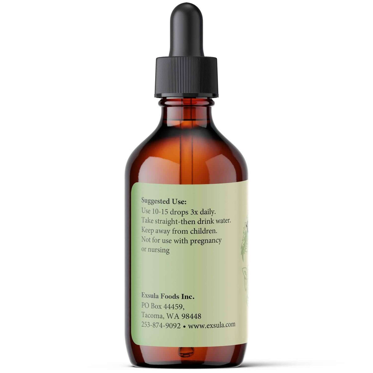 Pokeroot Lymphatic Support Tincture recommended use instructions on the bottle label.