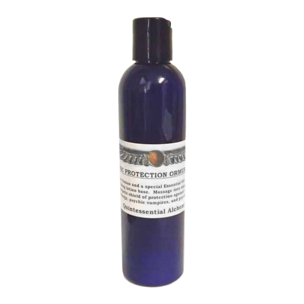 Psychic Protection Ormus Lotion 240ml bottle with label on a white background
