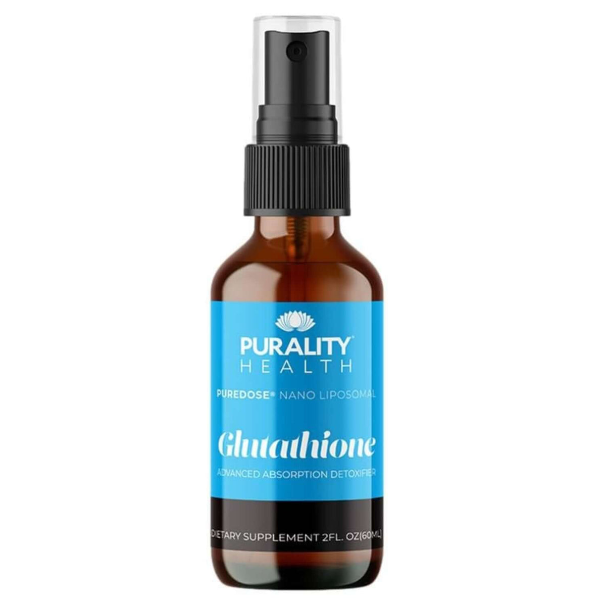 Liposomal Master Antioxidant by Purality Health in a spray bottle for advanced absorption detoxification.