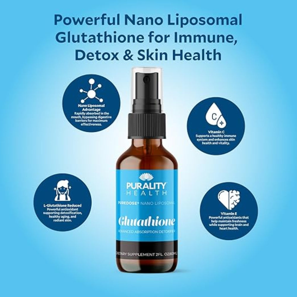 Powerful Nano Liposomal Glutathione for Immune, Detox & Skin Health from Purality Health - Liposomal Master Antioxidant