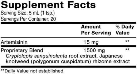 Supplement Facts for Botanical Immune Defense - Crypto Co-Max, highlighting key ingredients and serving size.