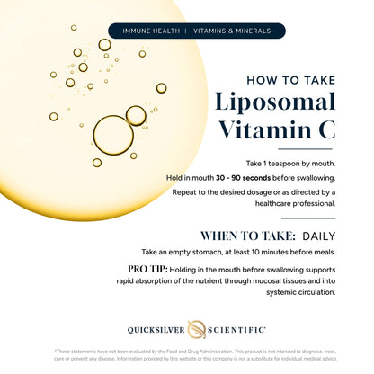 Instructional guide on how to take Liposomal Antioxidant Vitamin C for optimal health benefits.