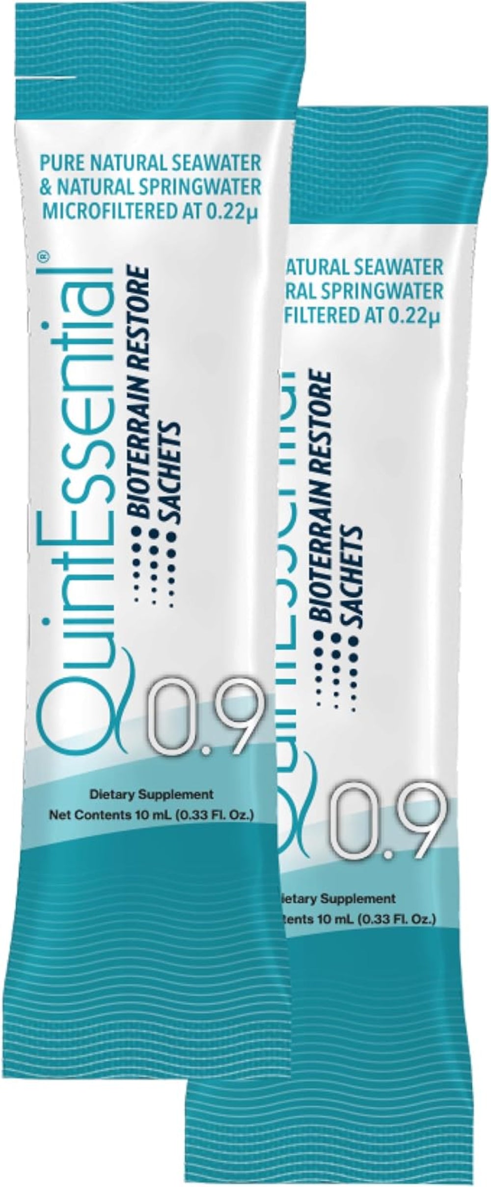 QuintEssential Bioterrain Restore 0.9 sachets, seawater electrolytes for cellular hydration