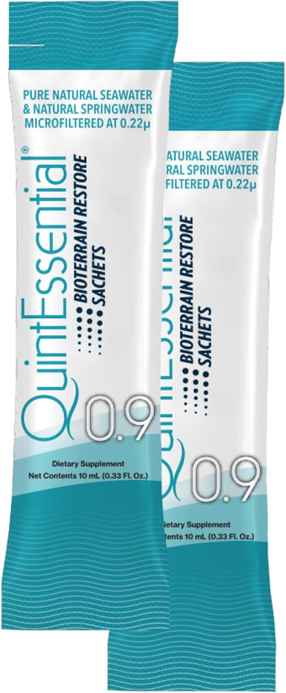 QuintEssential Bioterrain Restore 0.9 sachets, seawater electrolytes for cellular hydration