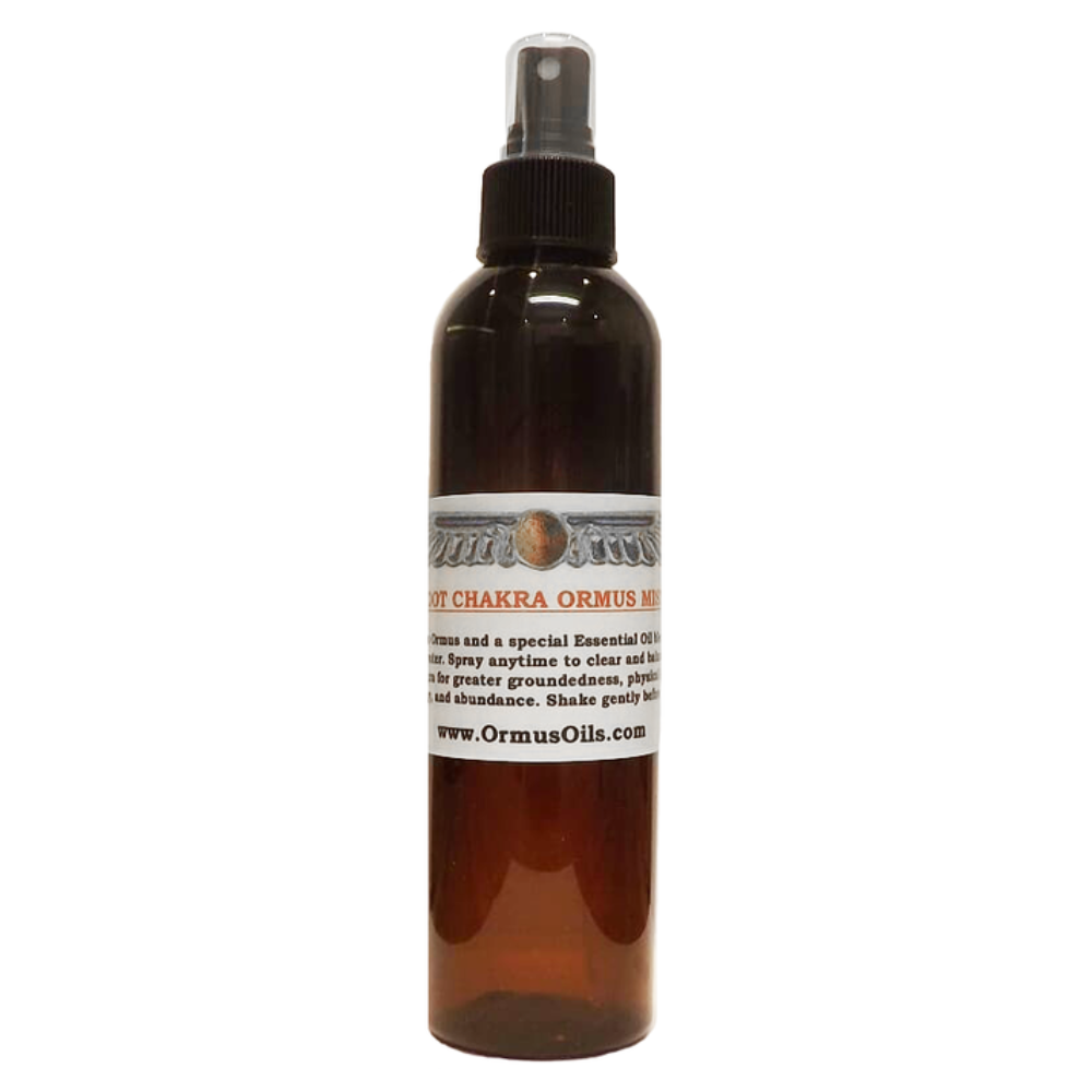 Root Chakra ORMUS For Grounding and Physical Vitality in a spray bottle for energy and balance.