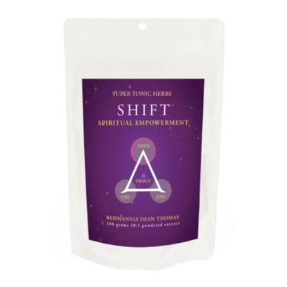 Shift - TCM Herbs for Spiritual Empowerment in a purple packaging, 100 grams powdered extract.