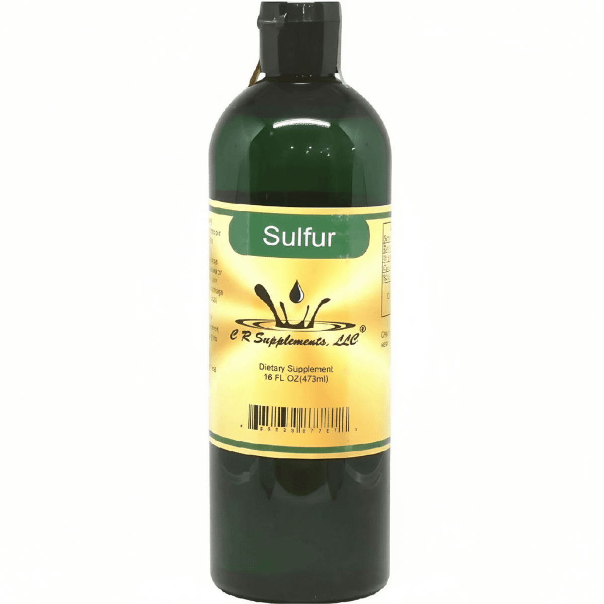 Sulfur - Ionic Liquid Mineral supplement for cellular oxygen and joint support by CR Supplements, 16 FL OZ