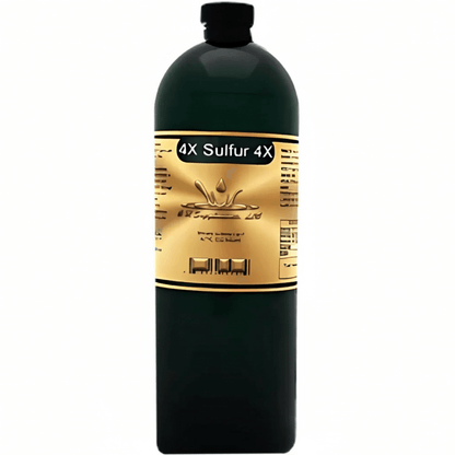 Ionic Liquid Mineral supplement bottle labeled 4X Sulfur 4X for cellular oxygen and joint support