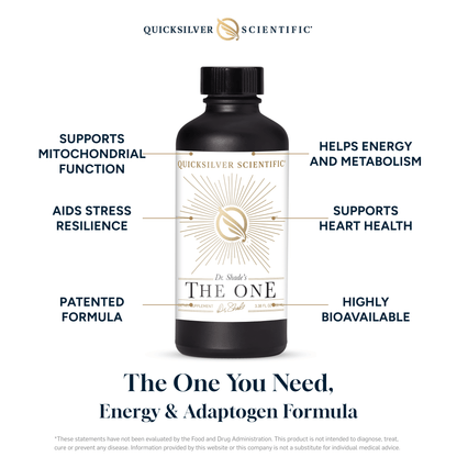 The ONE - Nanoemulsified Vitamins by Quicksilver Scientific, promoting energy, heart health, and mitochondrial function.