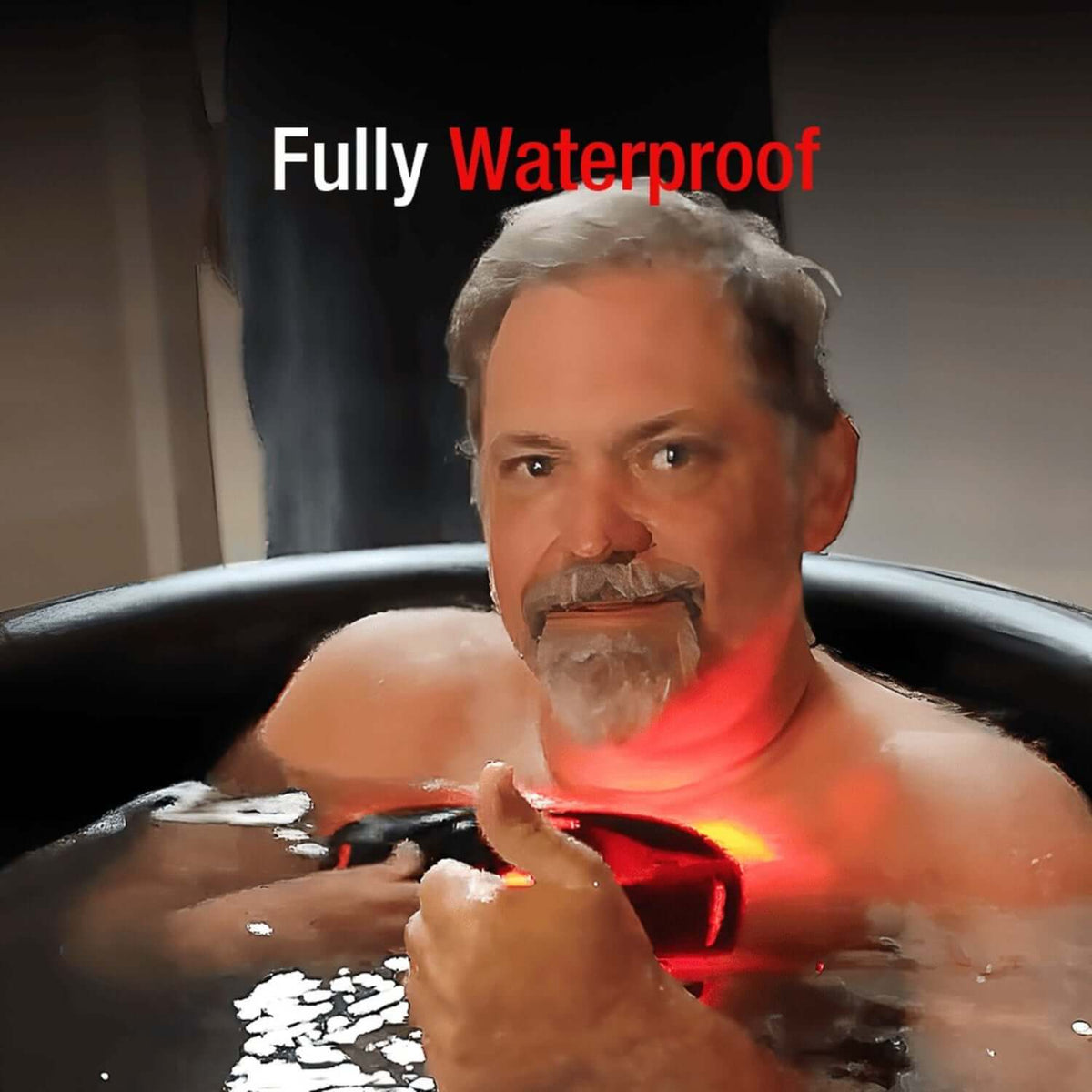 Man using The Body Pro Kit For Metabolic Health and Muscle in a waterproof setting.