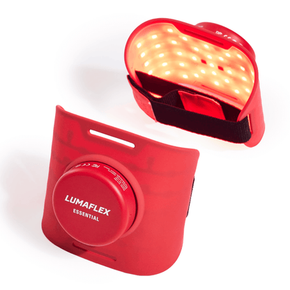 Portable Red Light Therapy and Targeted Muscle Recovery wrap with red LED lights for pain relief and recovery.
