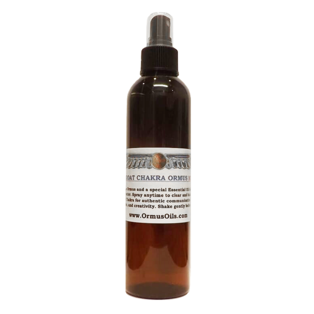 Throat Chakra ORMUS for Communication and Expression spray bottle for enhancing expression and creativity.