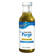 Total Body Purge - Botanical Systemic Detox and Cleanse, 12 oz raw herbal detox formula in a bottle.