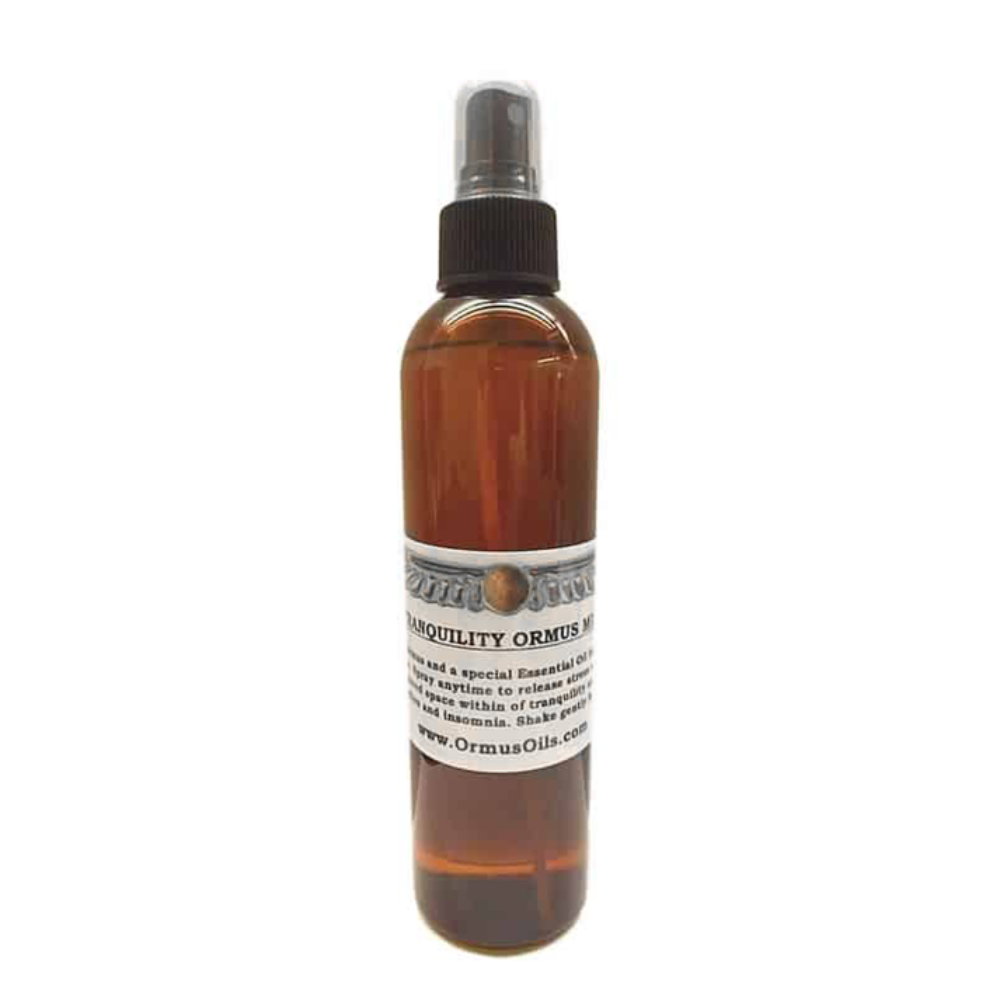 Tranquility ORMUS for Mental Calm and Nervous System in a spray bottle, promoting relaxation and better sleep.