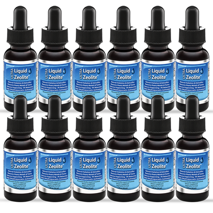Bundle Ultra Liquid Zeolite (12 Pack) natural cleansing solution for impurities and heavy metals