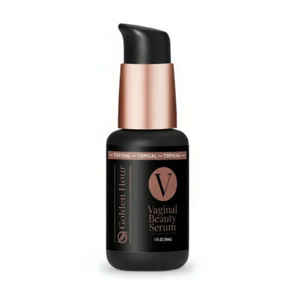 Vaginal Beauty Serum bottle designed for hydration for menopause with professional-grade formula for comfort and confidence.