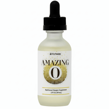 Amazing O - Bioavailable Dissolved Oxygen liquid concentrate in a dropper bottle for cellular oxygenation.