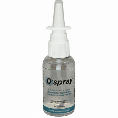 O-Spray liquid electrolytes for mucous membranes in a spray bottle for nasal and oral hygiene.