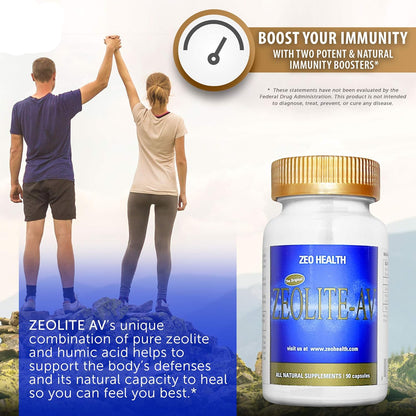 Zeolite with Humic Acid for Immune and Detox Support, promoting immunity and health with natural ingredients.