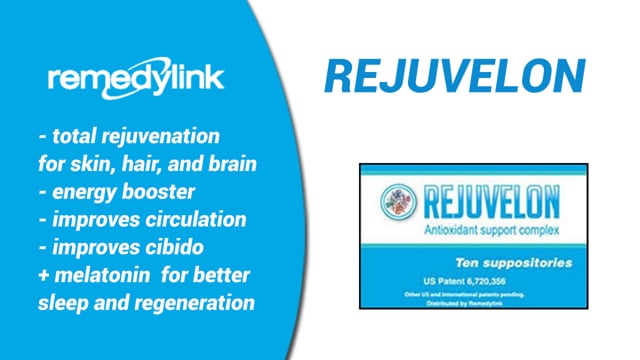 Video about Rejuvelon for Cellular Rejuvenation and Longevity capsules.